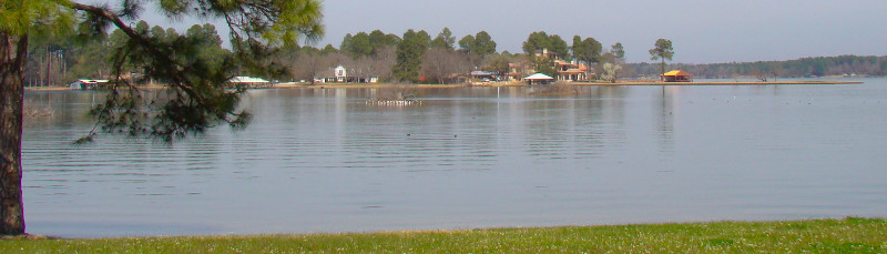 Beautiful panoramic view of Lake Tyler in Texas